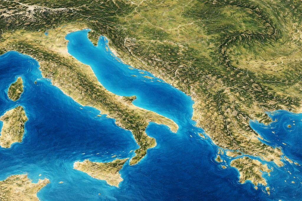 Adriatic Satellite Map